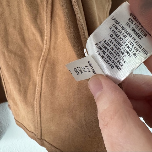 Brown Faux Suede Women's Jacket Boho JM Collection Size 1X Effortless Chic - Picture 6 of 9